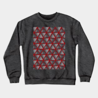 Abstract seamless pattern with ultimate grey and shining grey watercolor triangles on red background. Best for the print, fabric, poster, wallpaper, cover and packaging, wrapping paper. Crewneck Sweatshirt